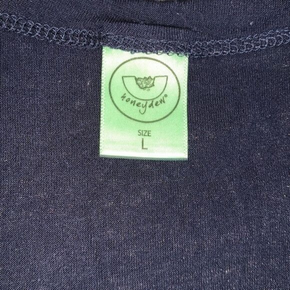 Honeydew Womens V-Neck Short Sleeve T-Shirt Navy Blue Size L - Picture 2 of 10